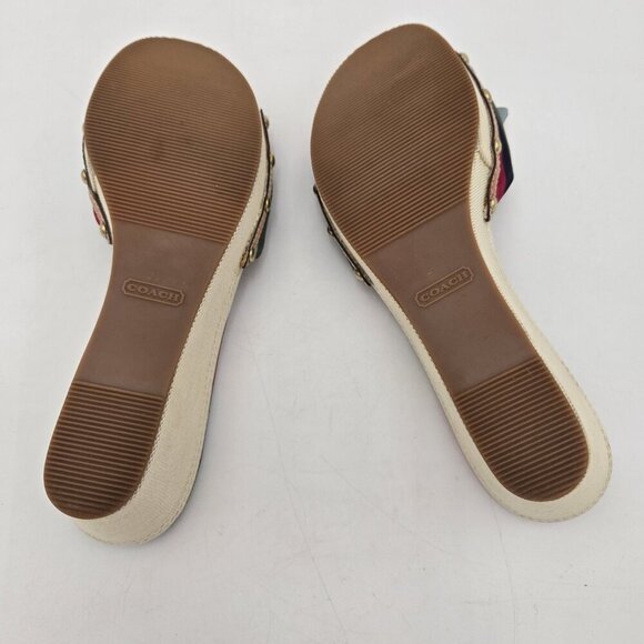 Coach Lorah Wedge Knot Platform Sandals Women Size 9.5 Platform Slides A8208 New - Picture 7 of 9